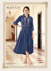 Aashmin By Kadlee Rayon Embroidered Designer Kurtis Wholesale Online
